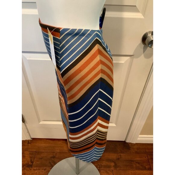 J. McLaughlin Multicolor Striped Patterned Pencil Skirt, Size 4 - Picture 4 of 7